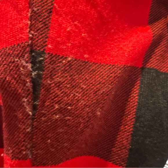 Red plaid tunic with Rose Gold sequin pocket accent by Grace & Emma Size Medium - Picture 9 of 9